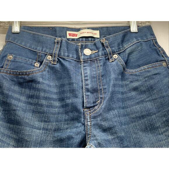 Levi’s 505 Stretch Denim Blue Jeans Boys Hemmed 14 Regular 27x23 Actual Size - Picture 5 of 7